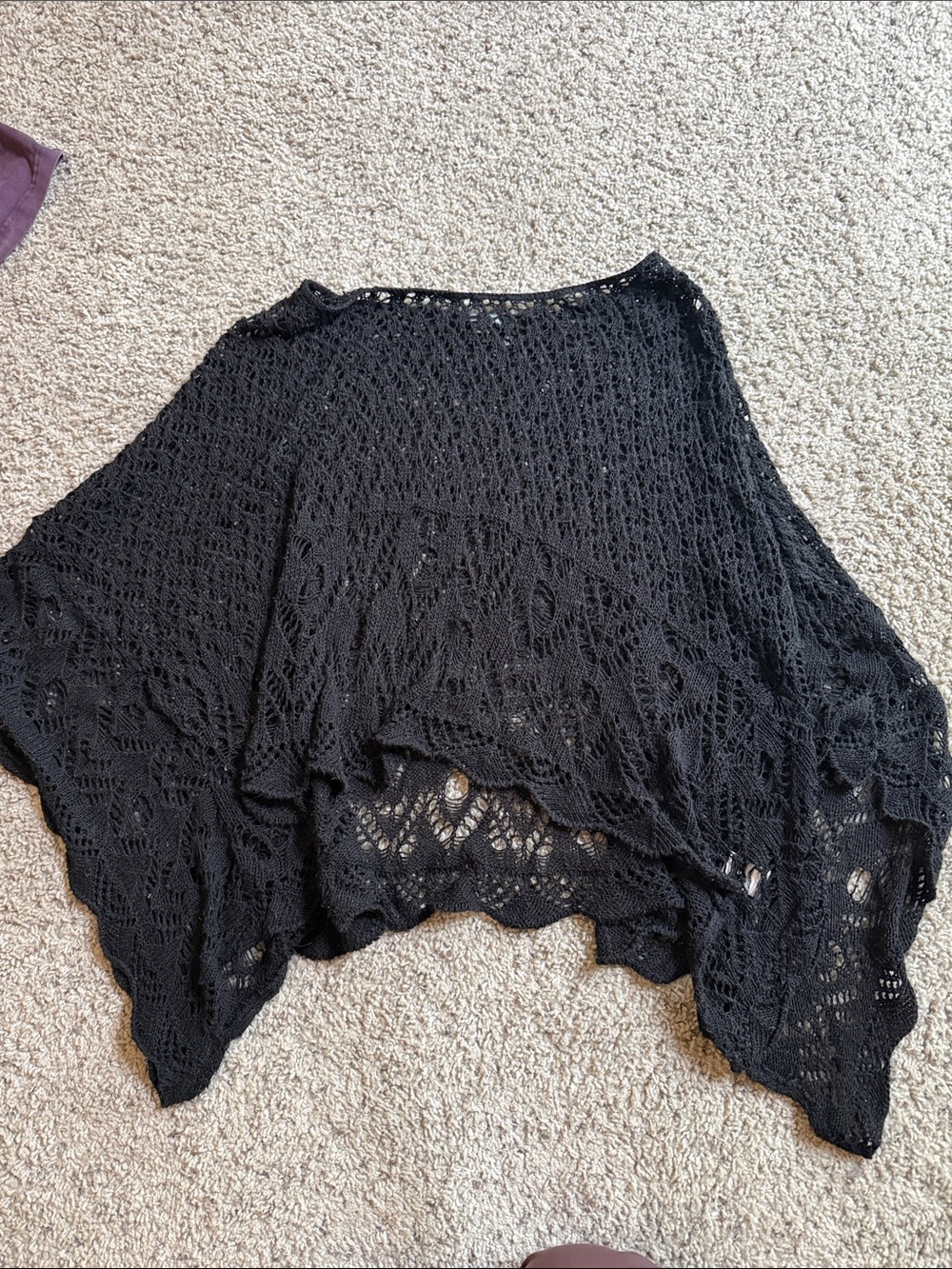 Charlotte Russe Black Crochet Poncho Sweater